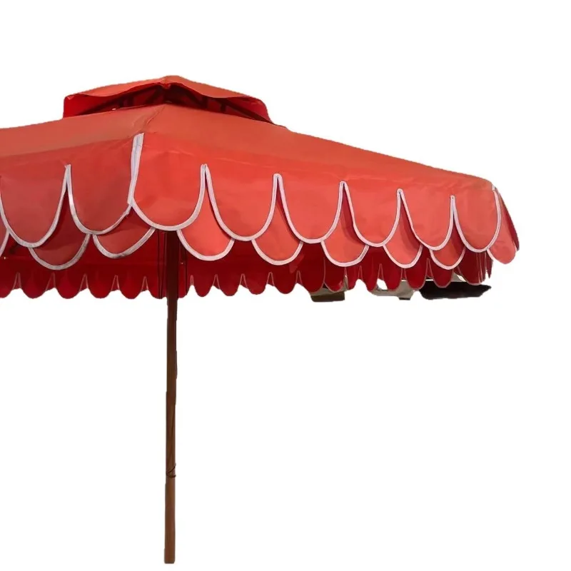 Outdoor Parasol Hotel B & B Beach Scenic Area Eight Bones Aluminum Alloy Middle Column Large Umbrella Tassel Wave Edge Creative
Outdoor Parasol Hotel B & B Beach Scenic Area Eight Bones Aluminum Alloy Middle Column Large Umbrella Tassel Wave Edge Creative