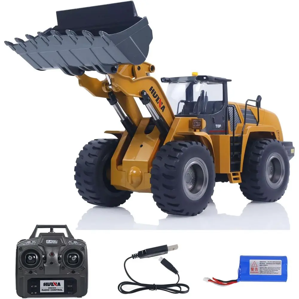1/14 Scale 2.4G 10CH RC Loader with Electric Lighting System, Sound, and Construction Vehicle Features, Assembled for Adults
1/14 Scale 2.4G 10CH RC Loader with Electric Lighting System, Sound, and Construction Vehicle Features, Assembled for Adults