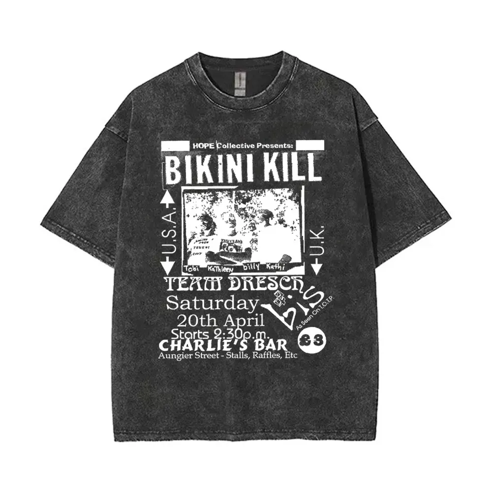 Punk Rock Band Bikini Kill Washed Vintage T-shirt Men Women Oversized T Shirts Male Casual High Quality Cotton Tshirt Streetwear
Punk Rock Band Bikini Kill Washed Vintage T-shirt Men Women Oversized T Shirts Male Casual High Quality Cotton Tshirt Streetwear