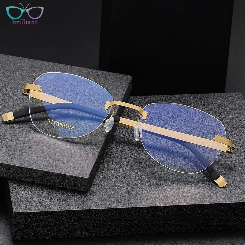 Men Frameless Glasses Pure Titanium Elliptical Eyeglass Frame Women New Model Support Myopia Anti Blue Light Color Changing Lens
Men Frameless Glasses Pure Titanium Elliptical Eyeglass Frame Women New Model Support Myopia Anti Blue Light Color Changing Lens
