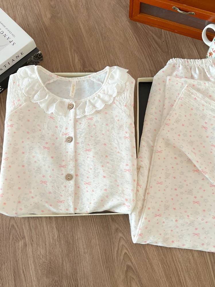 Sweet Girl Star Print Cloud Cotton Sleepwear Women's Spring Autumn Korean Style Cute Student Home Clothes Set Long Sleeve rou...
Sweet Girl Star Print Cloud Cotton Sleepwear Women's Spring Autumn Korean Style Cute Student Home Clothes Set Long Sleeve rou...
