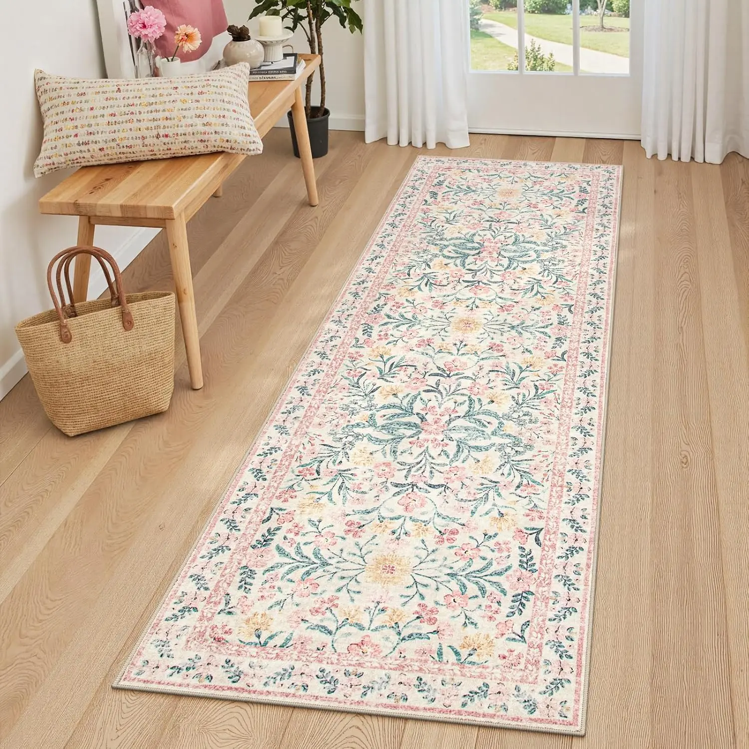 Pink Machine Washable Rug Boho Area Rugs for Living Room Non-Slip Vintage Floral Soft Indoor Carpet for Bedroom Home Decoration
Pink Machine Washable Rug Boho Area Rugs for Living Room Non-Slip Vintage Floral Soft Indoor Carpet for Bedroom Home Decoration