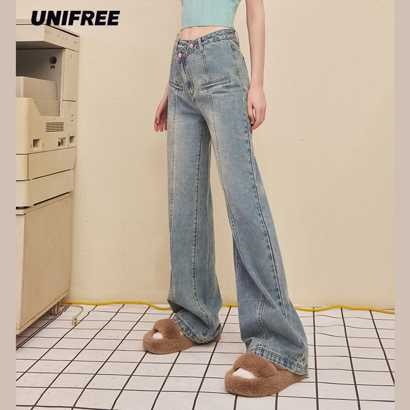 UNIFREE Vintage Wash Women's Jeans Comfortable Fashion Straight Leg Women's Pants Streetwear Baggy Jeans for Women
UNIFREE Vintage Wash Women's Jeans Comfortable Fashion Straight Leg Women's Pants Streetwear Baggy Jeans for Women