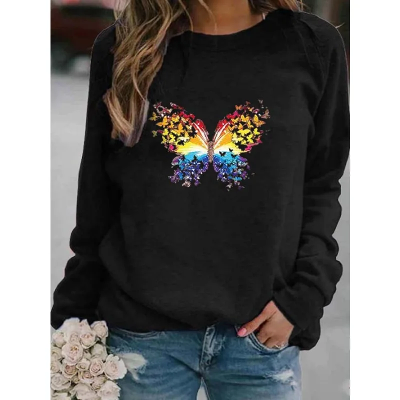 Women's Butterfly Print Crew-neck Hoodie Sweatshirt Streetwear Women Sweatshirts Sweatshirt Hoodie Aesthetic Women Clothing
Women's Butterfly Print Crew-neck Hoodie Sweatshirt Streetwear Women Sweatshirts Sweatshirt Hoodie Aesthetic Women Clothing