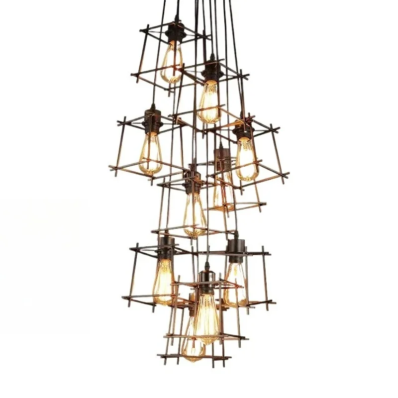 Wrought iron retro iron wire chandelier mix and match industrial square home improvement engineering body structure wrought
Wrought iron retro iron wire chandelier mix and match industrial square home improvement engineering body structure wrought