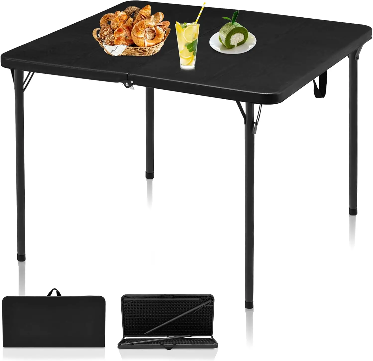 34" Folding Table, Portable Square Card Table with Collapsible Legs & Carrying Handle, Plastic Table for Camping, Picnic
34" Folding Table, Portable Square Card Table with Collapsible Legs & Carrying Handle, Plastic Table for Camping, Picnic