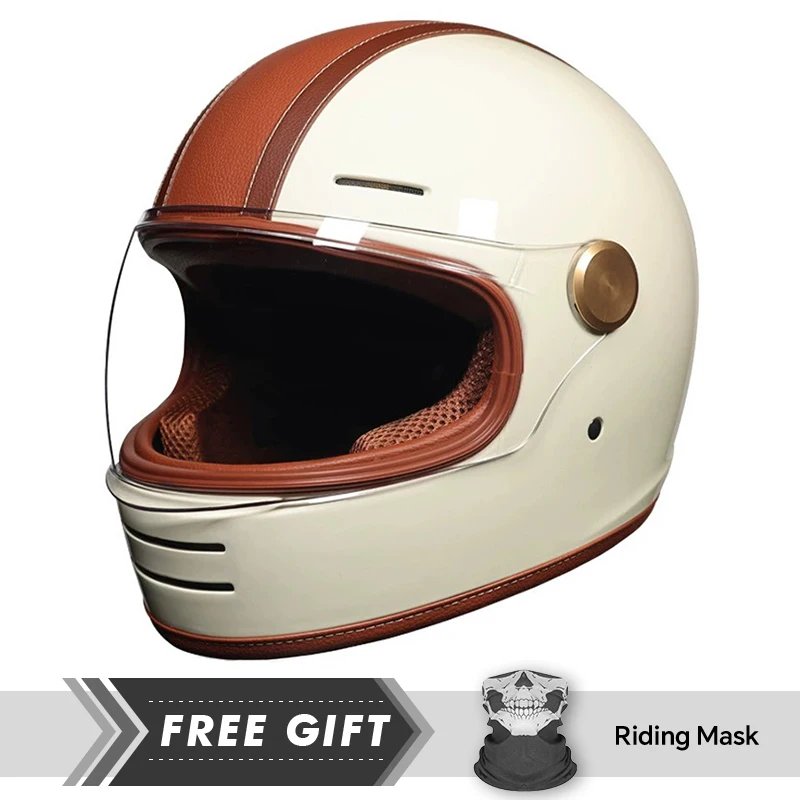 DOT Approved Retro Leather Full Face Motorcycle Helmets with Clear Lens Off Road Capabilities ABS Materials Enhanced Safety
DOT Approved Retro Leather Full Face Motorcycle Helmets with Clear Lens Off Road Capabilities ABS Materials Enhanced Safety