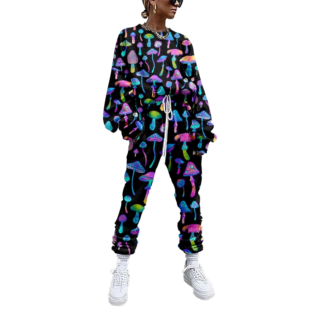 Women Tracksuit 2 Piece Outfit Sweatshirt+Straight Sweatpants Matching Set Mushroom Pattern Fitness Sporty Streetwear 9
Women Tracksuit 2 Piece Outfit Sweatshirt+Straight Sweatpants Matching Set Mushroom Pattern Fitness Sporty Streetwear 9