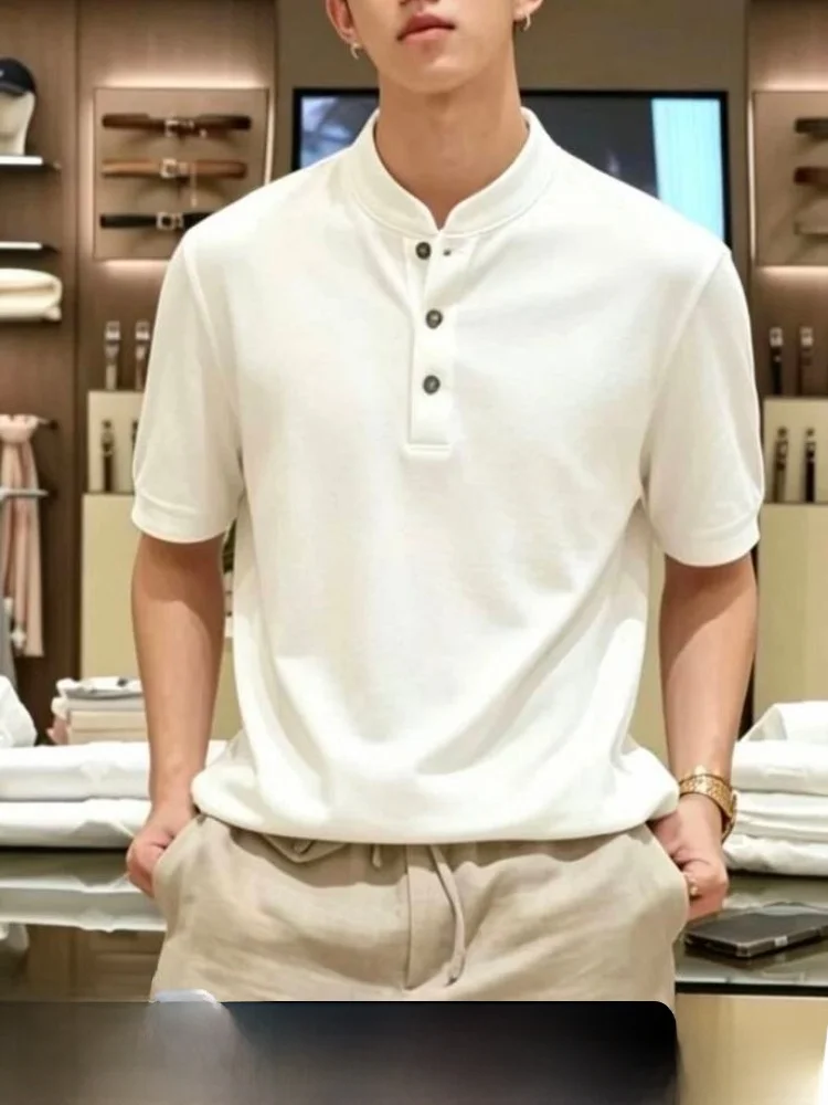 Cashmere Blend Knitted Short Sleeve T-Shirt for Men Business Commute Casual Style Breathable Comfortable Summer Top
Cashmere Blend Knitted Short Sleeve T-Shirt for Men Business Commute Casual Style Breathable Comfortable Summer Top