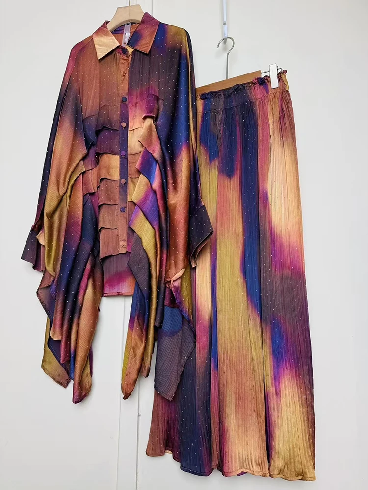 Retro geometric print multi-layered irregular loose long shirt two-piece set 2025 Autumn women's fashion + wide-leg pants set
Retro geometric print multi-layered irregular loose long shirt two-piece set 2025 Autumn women's fashion + wide-leg pants set