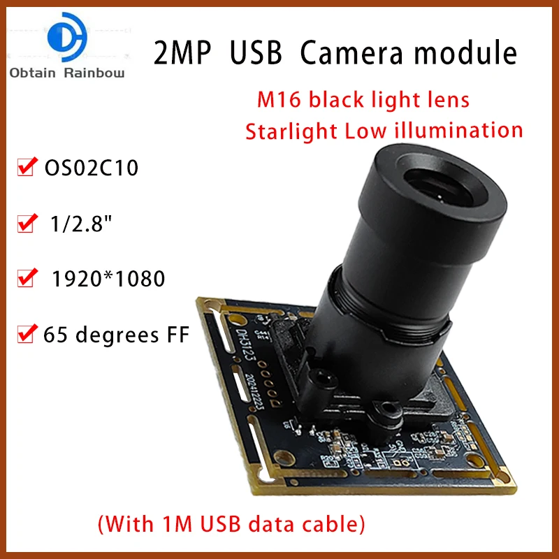 2MP OS02C10 USB Camera Module 1080P M16 Black Light Lens 120db Low illumination UVC OTG Video Webcam MJPEG YUY2 PCBA
2MP OS02C10 USB Camera Module 1080P M16 Black Light Lens 120db Low illumination UVC OTG Video Webcam MJPEG YUY2 PCBA