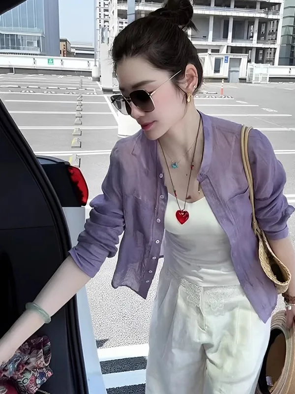 Korean Sle Loose Long Sve round Ne Thin irt Women's Early Spring Casual Sunscreen Top Faionable Breathable irt
Korean Sle Loose Long Sve round Ne Thin irt Women's Early Spring Casual Sunscreen Top Faionable Breathable irt