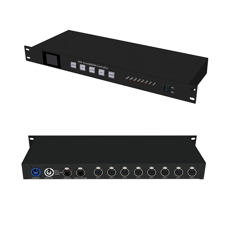 AN804pro Artnet DMX 8port led controller for stage light support SPI and 485 remote transmission
AN804pro Artnet DMX 8port led controller for stage light support SPI and 485 remote transmission