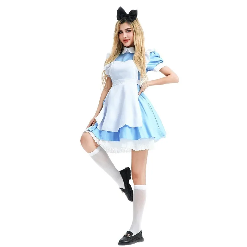 Blue Lolita Maid Dress, Carnival & Halloween Outfit,Retro Servant Costume for Stage Show,Party,Role Play & Festive Casual Attire
Blue Lolita Maid Dress, Carnival & Halloween Outfit,Retro Servant Costume for Stage Show,Party,Role Play & Festive Casual Attire