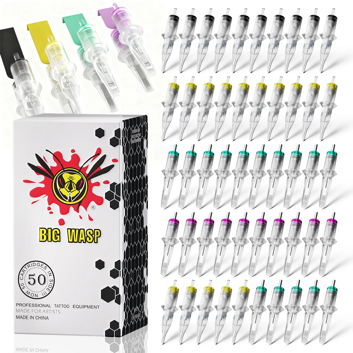 BIGWASP одноразовые иглы для тату-картриджей RL/RS/RM/M1 профессиональные стерилизованные безопасные иглы для татуировки принадлежности для татуировки 50 шт./кор.
BIGWASP одноразовые иглы для тату-картриджей RL/RS/RM/M1 профессиональные стерилизованные безопасные иглы для татуировки принадлежности для татуировки 50 шт./кор.