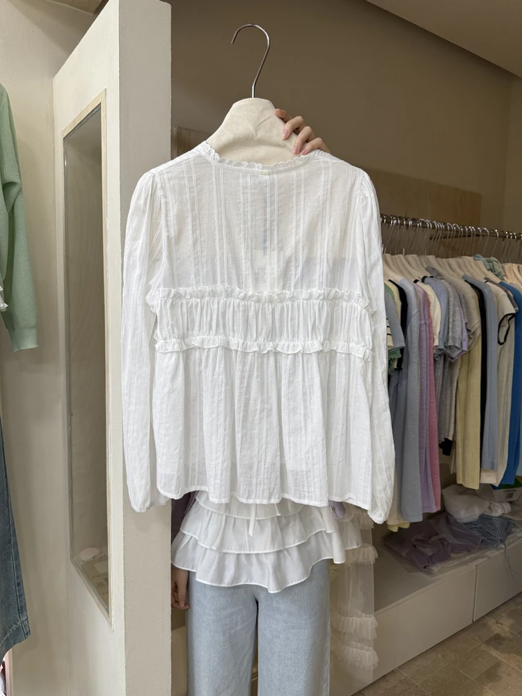 Loose Splice Lace V-Ne Tied Design Spring New Korean Sle Age-Defng Slimming Versatile Blouse Small irt Commute Sle
Loose Splice Lace V-Ne Tied Design Spring New Korean Sle Age-Defng Slimming Versatile Blouse Small irt Commute Sle