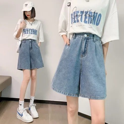 2024 Women's Summer Fashion High Waist Denim Shorts Female Loose Straight Short Pants Ladies Thin Wide Leg Jeans Shorts L133
2024 Women's Summer Fashion High Waist Denim Shorts Female Loose Straight Short Pants Ladies Thin Wide Leg Jeans Shorts L133