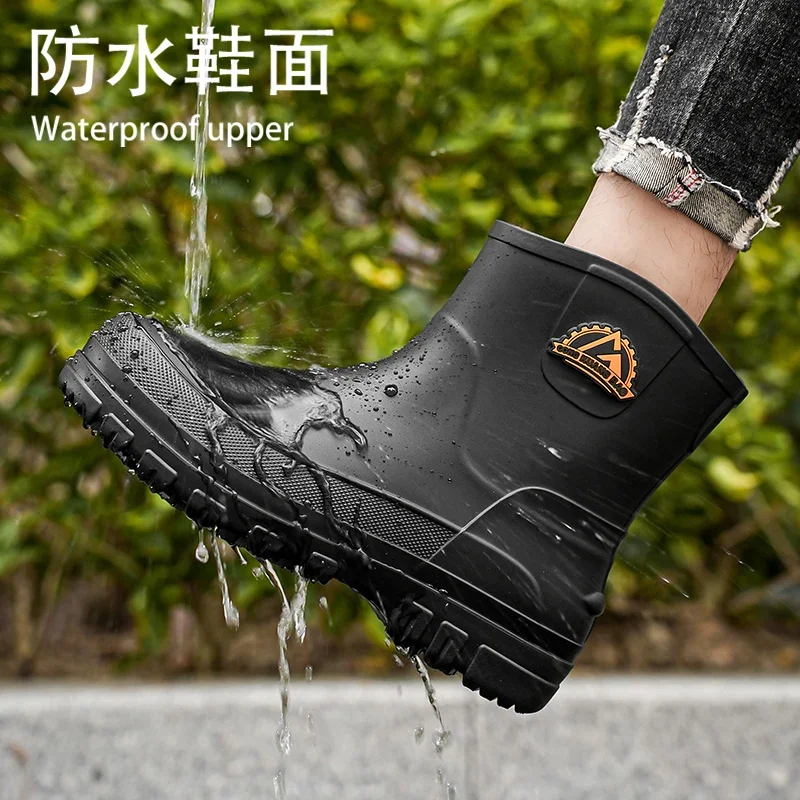 New men's waterproof shoes, rain boots, non-slip mid-calf fashionable rubber shoes, Korean style slip-on casual rain boots
New men's waterproof shoes, rain boots, non-slip mid-calf fashionable rubber shoes, Korean style slip-on casual rain boots
