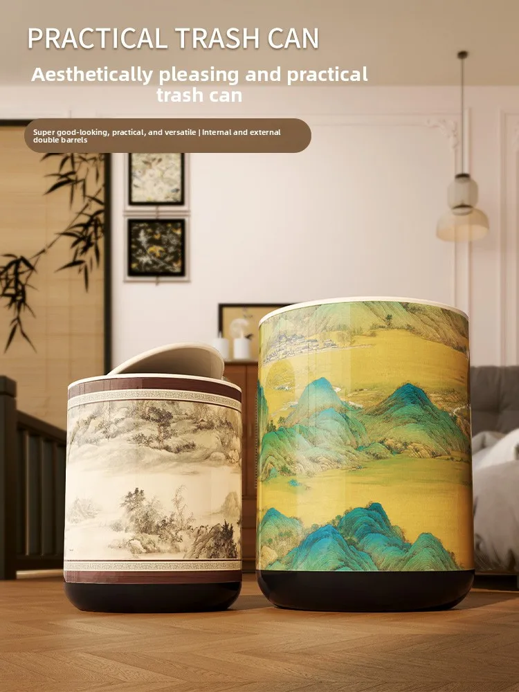 Корзина для мусора в китайском стиле с крышкой для спальни и гостиной, высококачественная корзина для отходов, для чайной комнаты, с высокой эстетической ценностью, Sanita
Корзина для мусора в китайском стиле с крышкой для спальни и гостиной, высококачественная корзина для отходов, для чайной комнаты, с высокой эстетической ценностью, Sanita