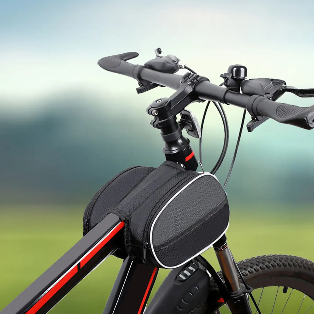 Bike Front Frame Bag Durable Oxford Cloth Nylon Storage For Phone Cash Keys Cards Riding Mountain Bikes Outdoor Sports Bike Bags
Bike Front Frame Bag Durable Oxford Cloth Nylon Storage For Phone Cash Keys Cards Riding Mountain Bikes Outdoor Sports Bike Bags