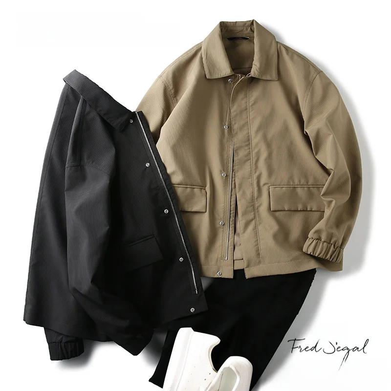Casual Spring Men's Workwear Jacket Coat Loose Fit Turn-down Collar Multi-pocket Design Youthful Style Long Sleeve Outerwear
Casual Spring Men's Workwear Jacket Coat Loose Fit Turn-down Collar Multi-pocket Design Youthful Style Long Sleeve Outerwear
