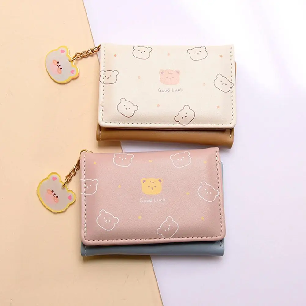 Women Short Thin Korean Version Cute Cartoon Bear Ladies Small Three-fold Coin Short Wallet Purse Female Fashion Wallet Stu J0S4
Women Short Thin Korean Version Cute Cartoon Bear Ladies Small Three-fold Coin Short Wallet Purse Female Fashion Wallet Stu J0S4
