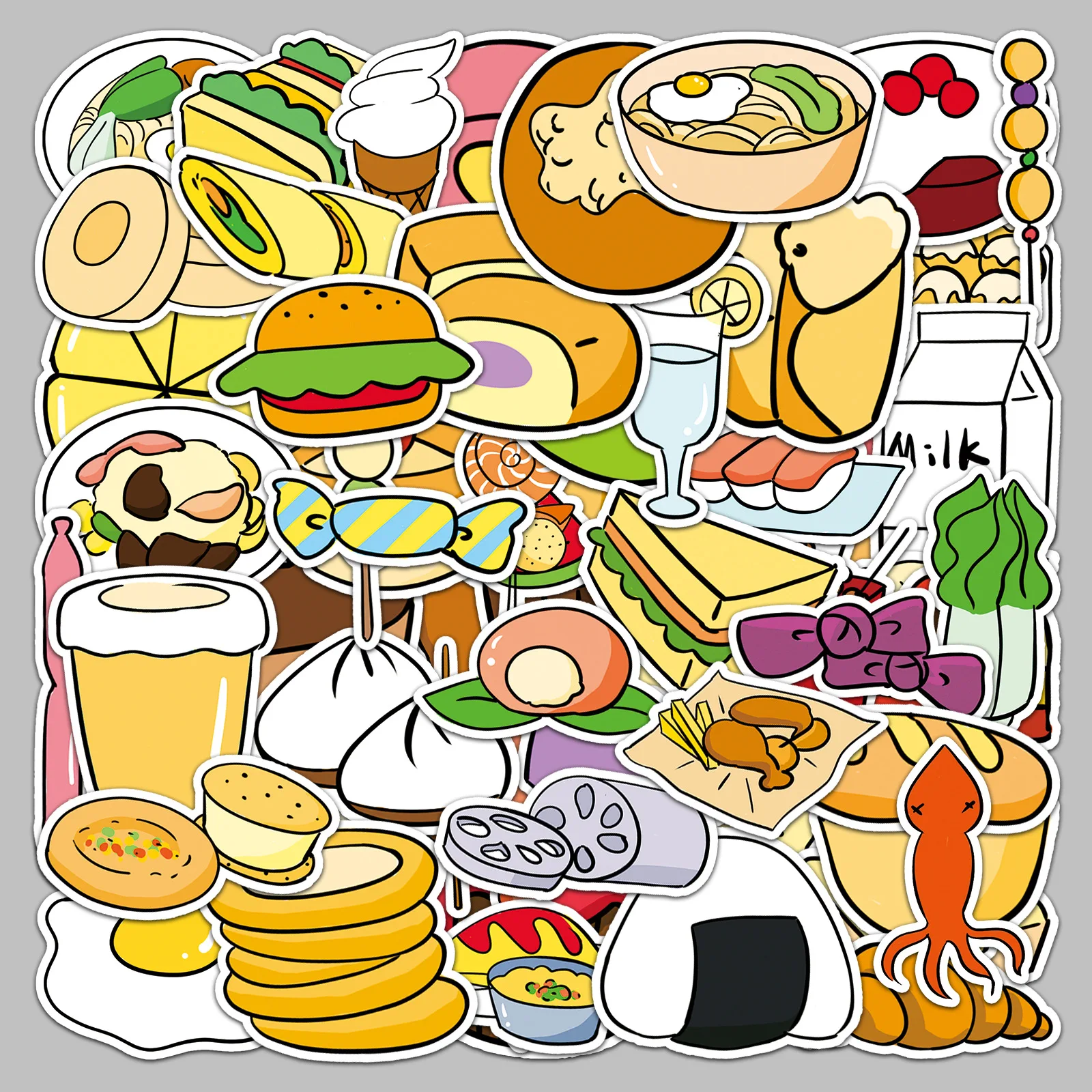 50pcs Cute Delicious Food Series Graffiti Stickers For Mobile Phone Shell Skateboard Decorative Stickers DIY Toy Sticker Pack
50pcs Cute Delicious Food Series Graffiti Stickers For Mobile Phone Shell Skateboard Decorative Stickers DIY Toy Sticker Pack