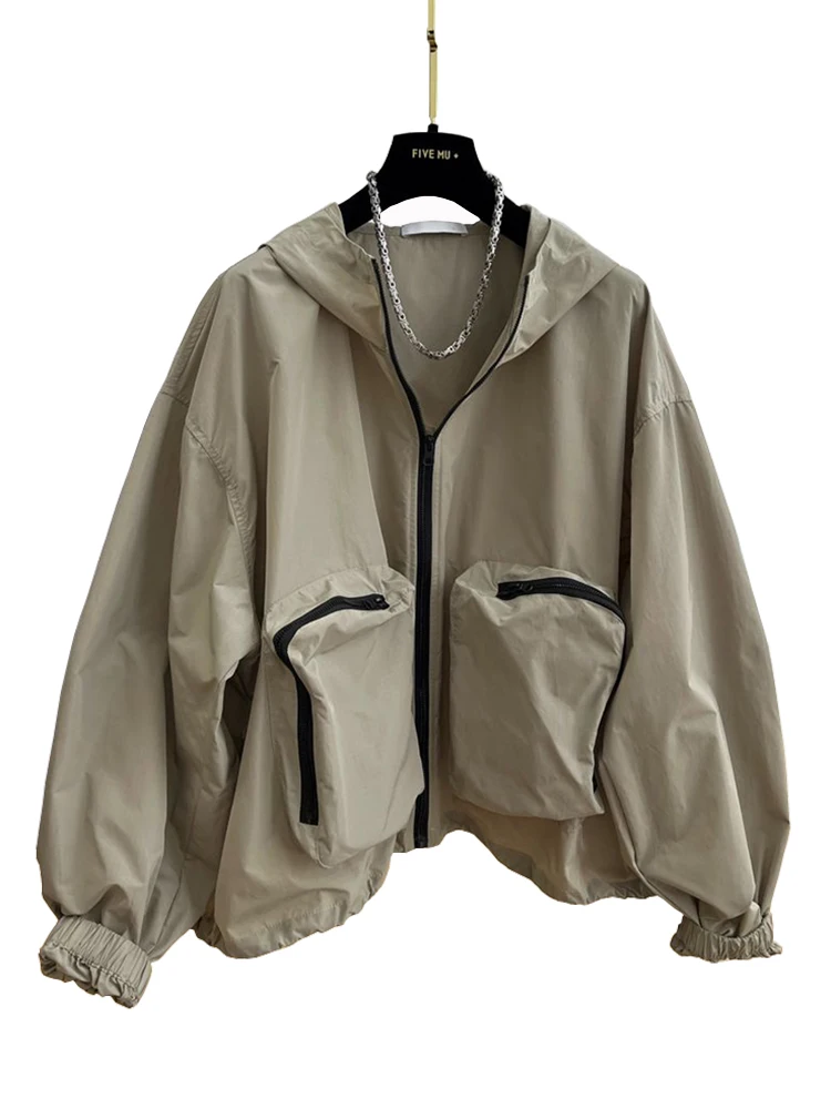 Big Pocket Hooded Female Jacket Casual Zipper Women's Spring Jacket Korean Loose Streetwear Windbreak Women's Bomber Jacket 2023
Big Pocket Hooded Female Jacket Casual Zipper Women's Spring Jacket Korean Loose Streetwear Windbreak Women's Bomber Jacket 2023