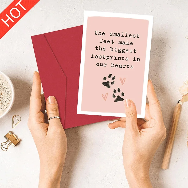 Pet Memorial Greeting Card, The Smallest Feet Make Biggest Footprints In Hearts Pet Sympathy Card for Dog Cat Lovers
Pet Memorial Greeting Card, The Smallest Feet Make Biggest Footprints In Hearts Pet Sympathy Card for Dog Cat Lovers