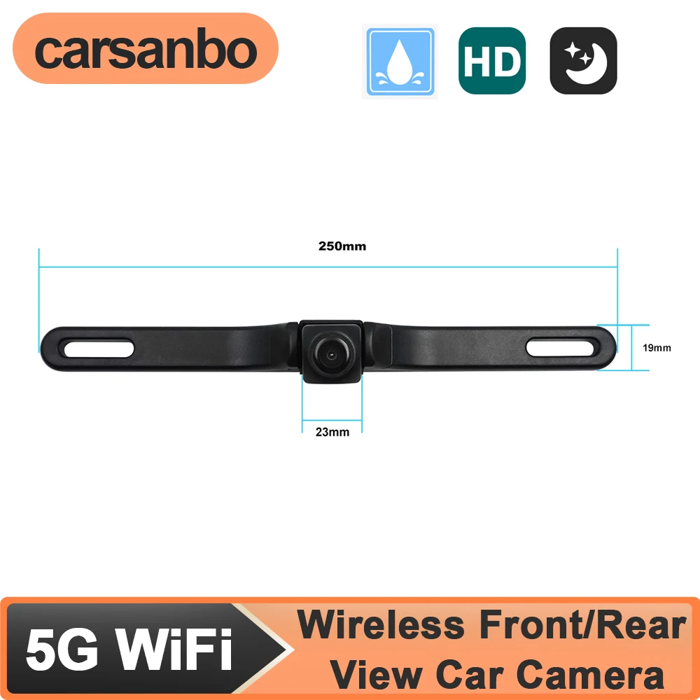 Carsanbo HD 150° 5G WiFi Wireless Car Front/Rear View Camera Universal License Plate Night Vision Waterproof Reversing Camera
Carsanbo HD 150° 5G WiFi Wireless Car Front/Rear View Camera Universal License Plate Night Vision Waterproof Reversing Camera
