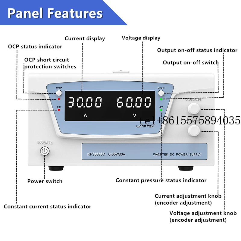 Новый регулируемый лабораторный источник питания постоянного тока WANPTEK 30В 100А, 2026 года, для ремонта, лабораторий, школ, тестирования, гальваники, зарядки, KPS30100
Новый регулируемый лабораторный источник питания постоянного тока WANPTEK 30В 100А, 2026 года, для ремонта, лабораторий, школ, тестирования, гальваники, зарядки, KPS30100