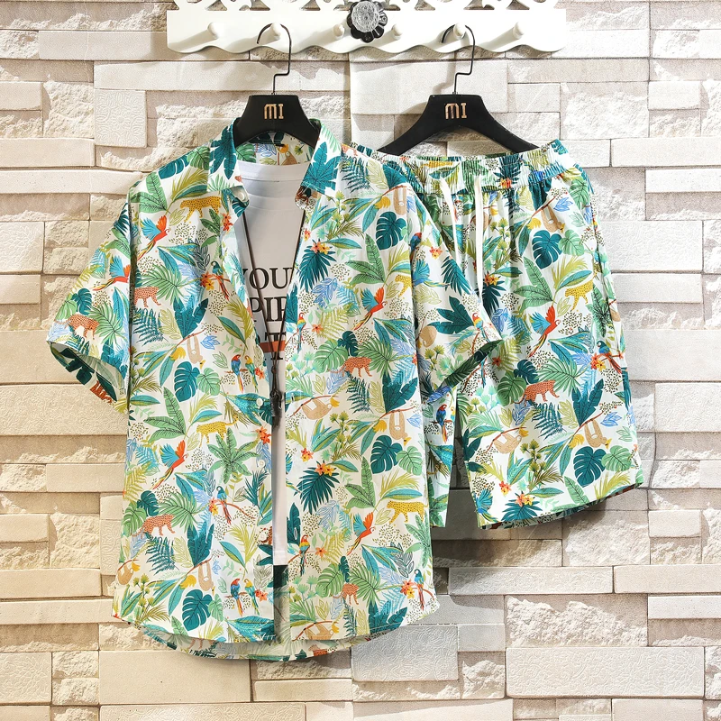 Leisure, fashionable, high-quality pure cotton men's short sleeved shirt and shorts set, vacation beach pants set, printed
Leisure, fashionable, high-quality pure cotton men's short sleeved shirt and shorts set, vacation beach pants set, printed