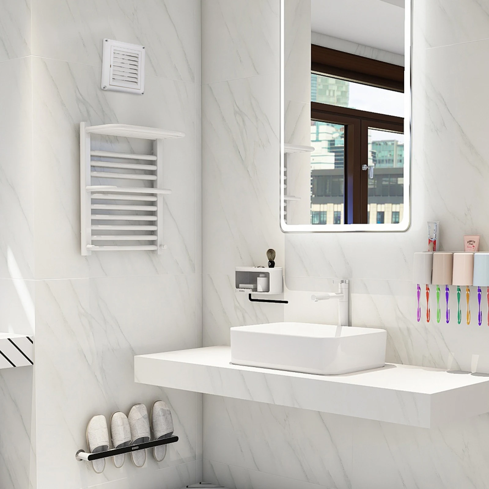 Plastic Air Vent Cover with Fly Screen Mesh Wall Mounted Ventilation Grill for Bathroom Office Home White AC Outlet Cover
Plastic Air Vent Cover with Fly Screen Mesh Wall Mounted Ventilation Grill for Bathroom Office Home White AC Outlet Cover