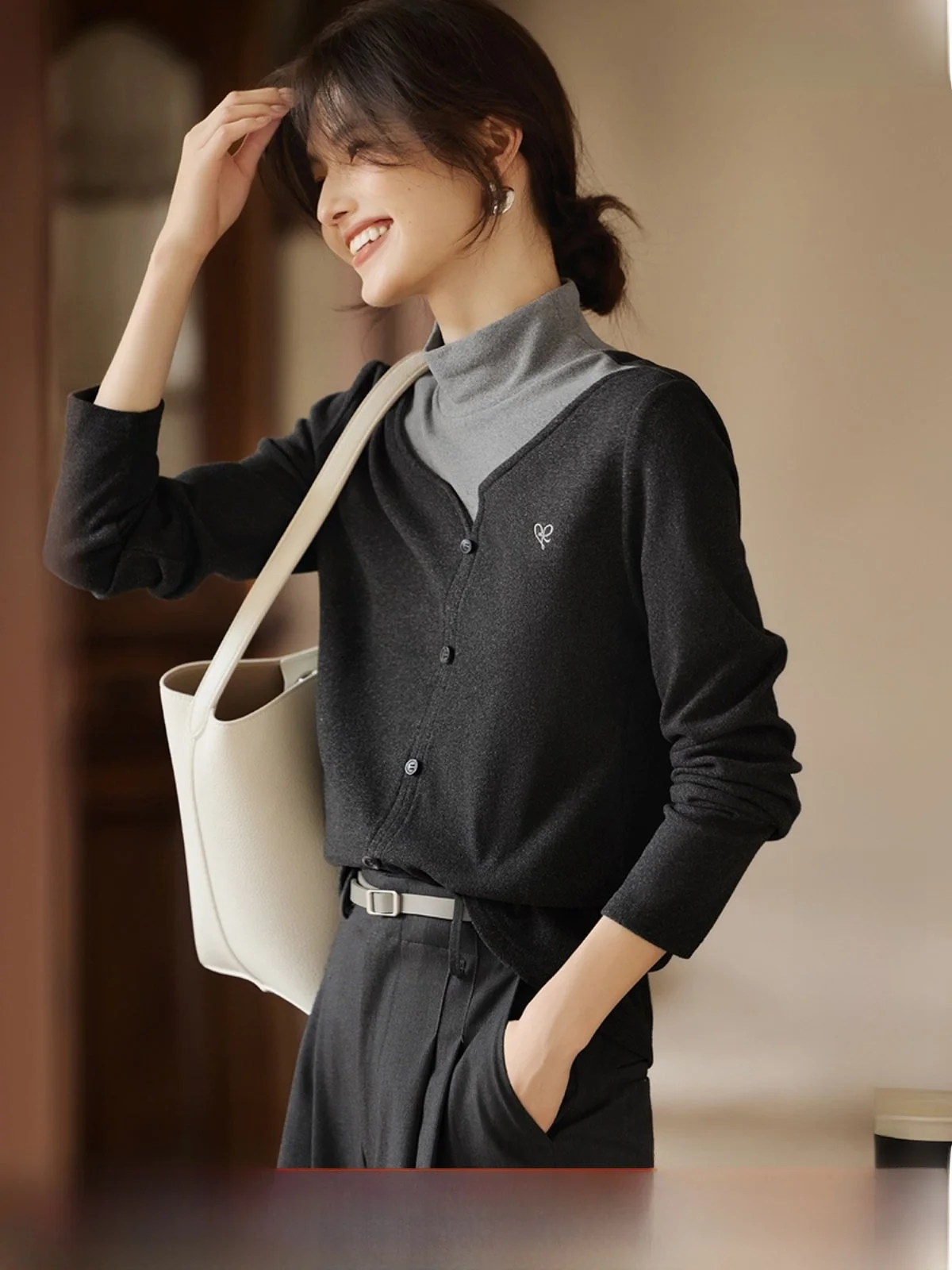 XWI Ele Casual Color Blo f High Ne Base irt Women's Autumn Winter Simple Sli Top Commute Sle Long Sve
XWI Ele Casual Color Blo f High Ne Base irt Women's Autumn Winter Simple Sli Top Commute Sle Long Sve