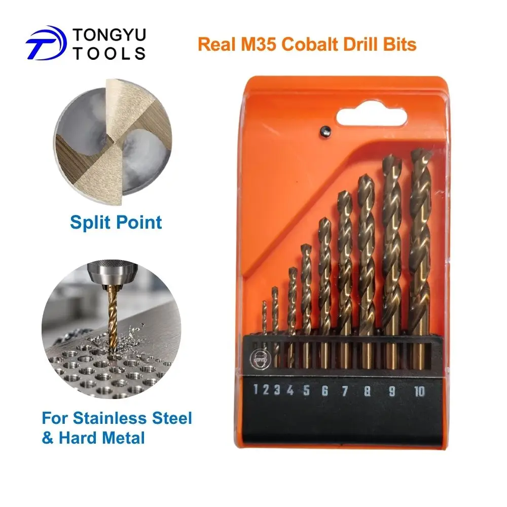 M35 Cobalt Drill Bit Set Metric DIN338 HSS Co5% Twist Bit for Stainless Steel Hard Metal Split Point Round Shank Heavy Duty
M35 Cobalt Drill Bit Set Metric DIN338 HSS Co5% Twist Bit for Stainless Steel Hard Metal Split Point Round Shank Heavy Duty