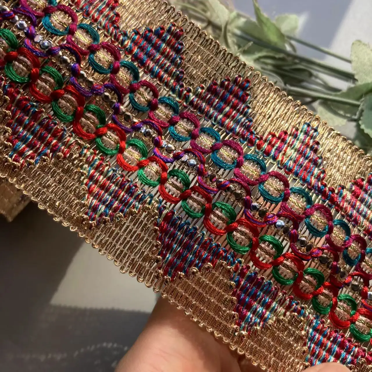 1 Yards 7CM Lace Trim Ribbon Ethnic Clothing Thread Embroidery Sequin Fabric national wind jacquard webbing Accessories
1 Yards 7CM Lace Trim Ribbon Ethnic Clothing Thread Embroidery Sequin Fabric national wind jacquard webbing Accessories