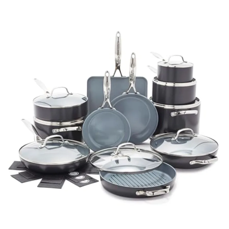 Valencia Pro Ceramic Nonstick Hard Anodized PFAS-Free Pots Pans for All Cooktops Including Induction, Dishwasher Safe, Oven Saf
Valencia Pro Ceramic Nonstick Hard Anodized PFAS-Free Pots Pans for All Cooktops Including Induction, Dishwasher Safe, Oven Saf
