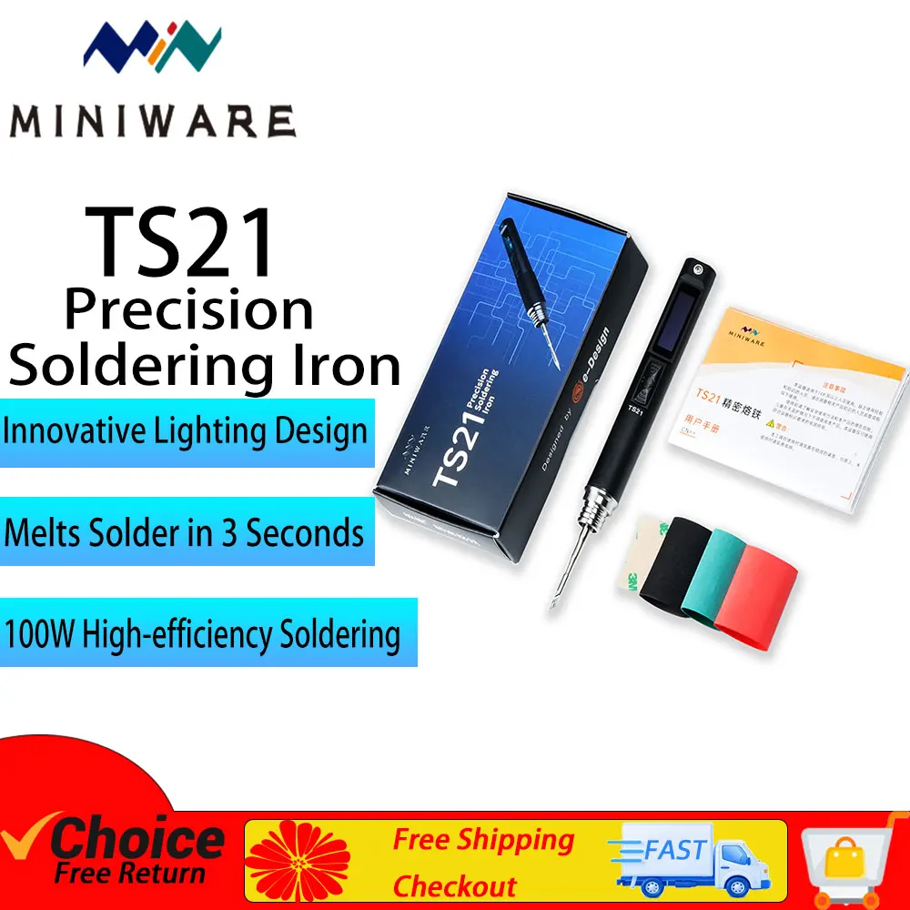 MINIWARE TS21 2025 New Precision Soldering Iron 100W High-efficiency Soldering Welding Pen Household Welding Repair Kits
MINIWARE TS21 2025 New Precision Soldering Iron 100W High-efficiency Soldering Welding Pen Household Welding Repair Kits