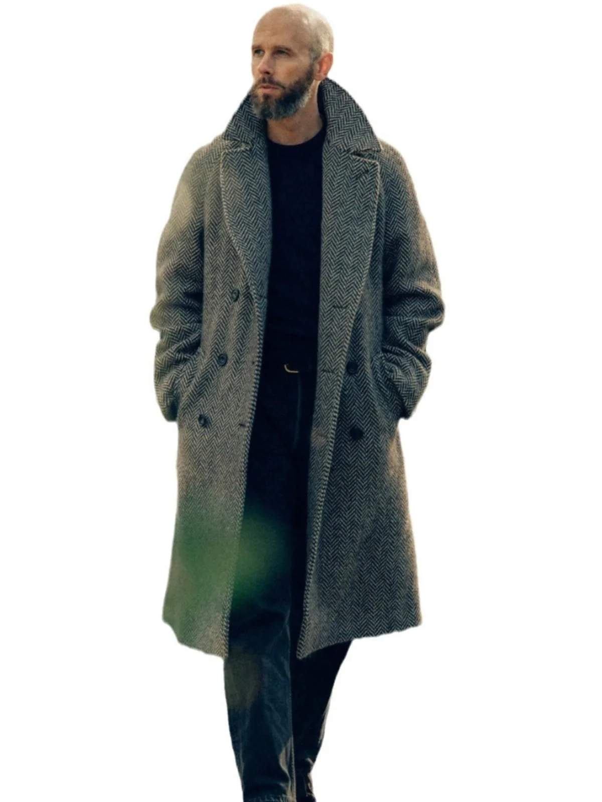 Paris Faion Men's Mid-Length Woolen Plaid Cotton Lined Winter Coat Busin Casual Straight Hem Double Breasted Long Coat
Paris Faion Men's Mid-Length Woolen Plaid Cotton Lined Winter Coat Busin Casual Straight Hem Double Breasted Long Coat