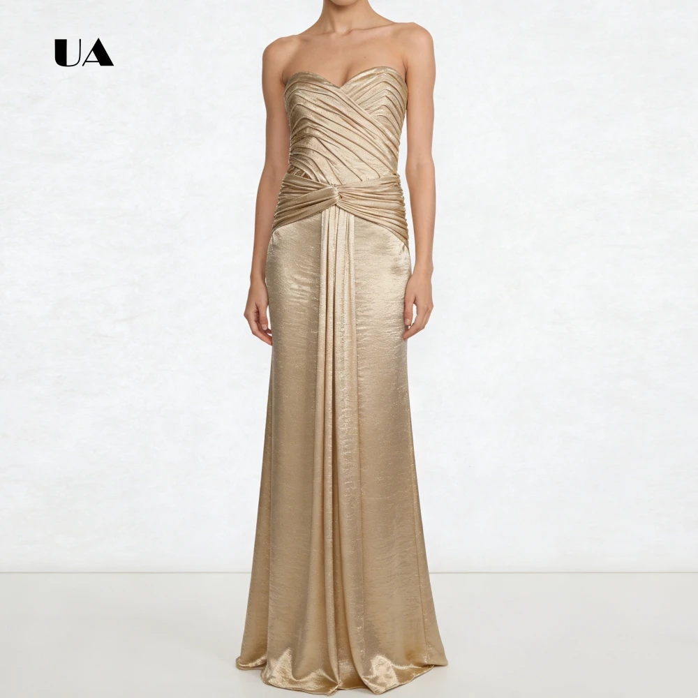 ULBYANRY Satin Sleeveless Prom Dress with Sweetheart Neck, Solid Draped Evening Dresses for Women, Elegant Customized Party Gown
ULBYANRY Satin Sleeveless Prom Dress with Sweetheart Neck, Solid Draped Evening Dresses for Women, Elegant Customized Party Gown