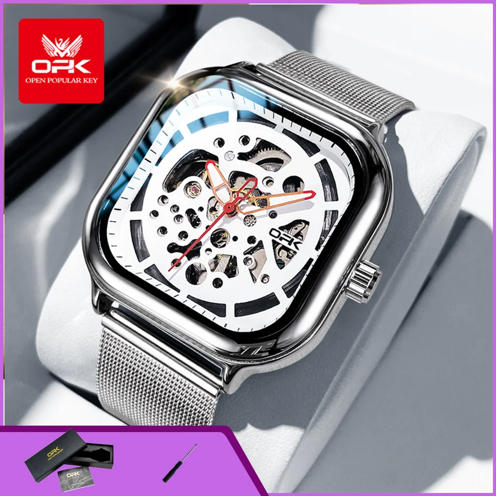 OPK 8173 Hollow Men's Watch Classic Luminous Waterproof Mesh Steel Strap Automatic Mechanical Wristwatch for Man Original
OPK 8173 Hollow Men's Watch Classic Luminous Waterproof Mesh Steel Strap Automatic Mechanical Wristwatch for Man Original