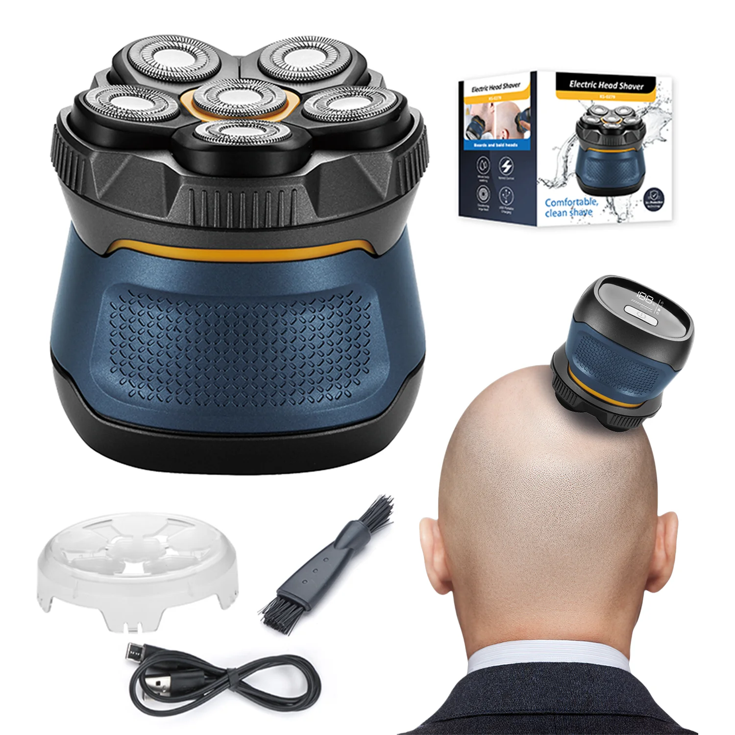 Upgraded Head Shaver for Bald Men, Cordless Electric Razor, 6 Dual Track Rotary Blades, Waterproof Wet/Dry, Men's Rotary Shaver
Upgraded Head Shaver for Bald Men, Cordless Electric Razor, 6 Dual Track Rotary Blades, Waterproof Wet/Dry, Men's Rotary Shaver