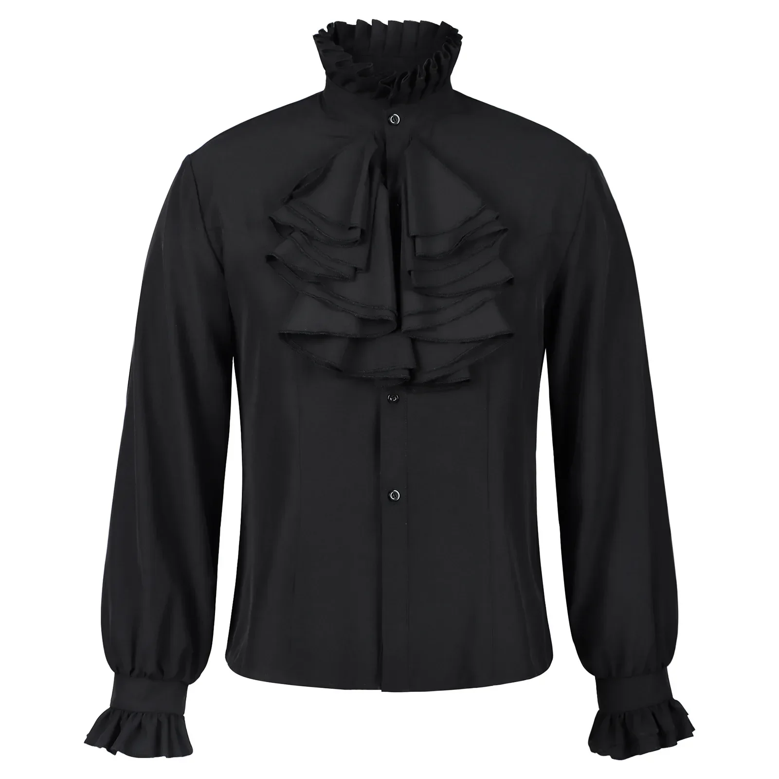 Men Vampire Victorian Renaissance Shirts And Blouses Solid Black White Gothic Ruffled Stand Collar Medieval Blouse Tops Shirt
Men Vampire Victorian Renaissance Shirts And Blouses Solid Black White Gothic Ruffled Stand Collar Medieval Blouse Tops Shirt