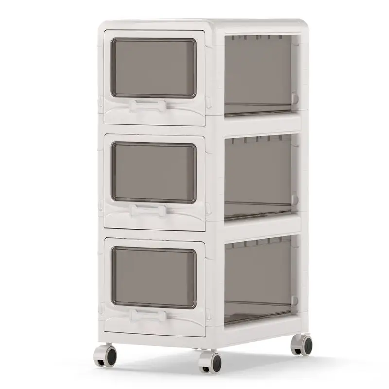 3-Tier Plastic Drawer Storage Organizer Rolling Cart with 3/4/5 Drawers and Lockable Wheels
3-Tier Plastic Drawer Storage Organizer Rolling Cart with 3/4/5 Drawers and Lockable Wheels