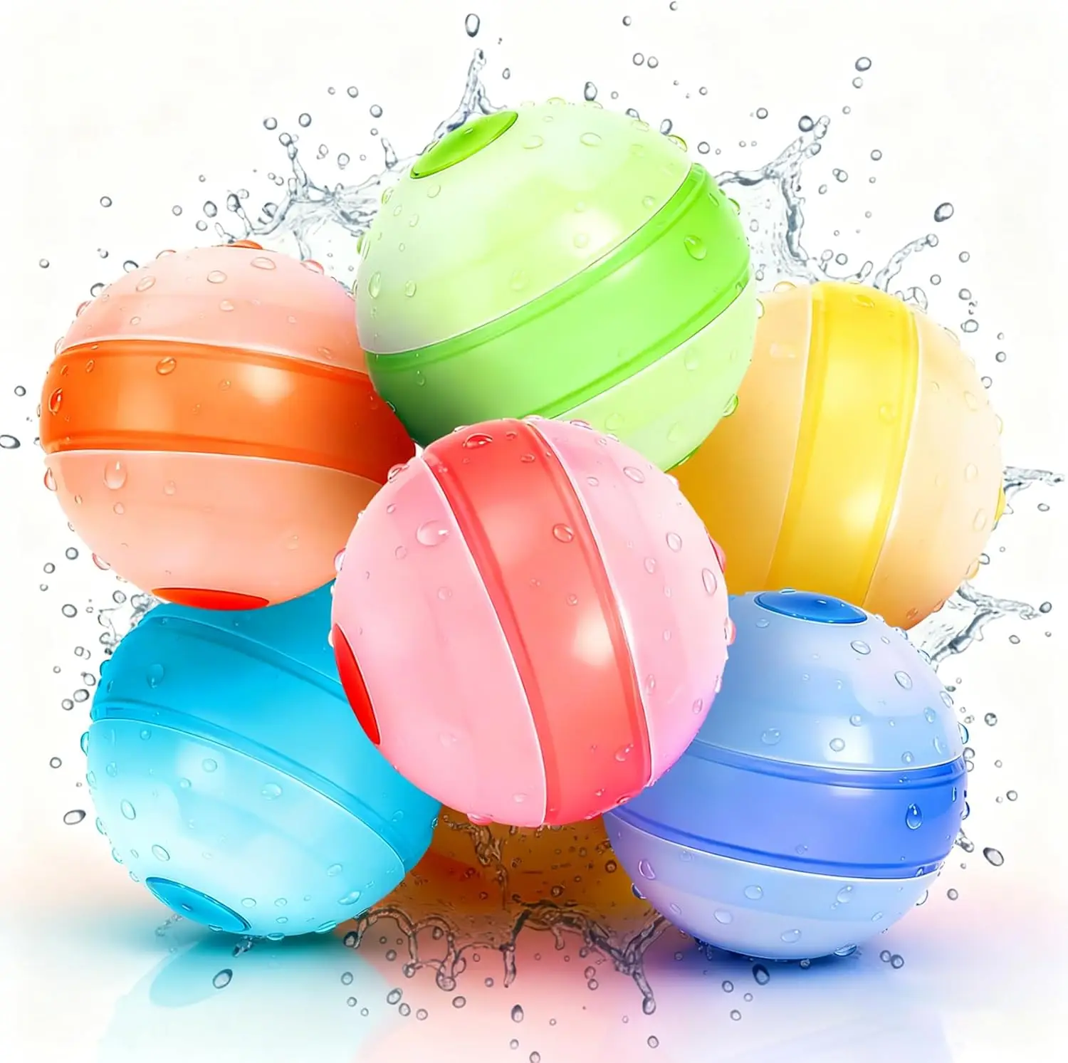Reusable Water Balloons 6 Pack Self-Sealing Silicone Quick Fill Eco-Friendly Outdoor Pool Toys for Backyard Beach Splash Wars
Reusable Water Balloons 6 Pack Self-Sealing Silicone Quick Fill Eco-Friendly Outdoor Pool Toys for Backyard Beach Splash Wars