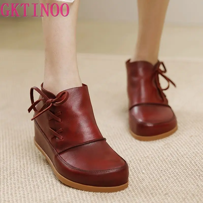 GKTINOO Genuine Leather Winter Boots Women Shoes Round Toe Flat With 2023 New Handmade Leisure Sewing Ankle Ladies Boots
GKTINOO Genuine Leather Winter Boots Women Shoes Round Toe Flat With 2023 New Handmade Leisure Sewing Ankle Ladies Boots