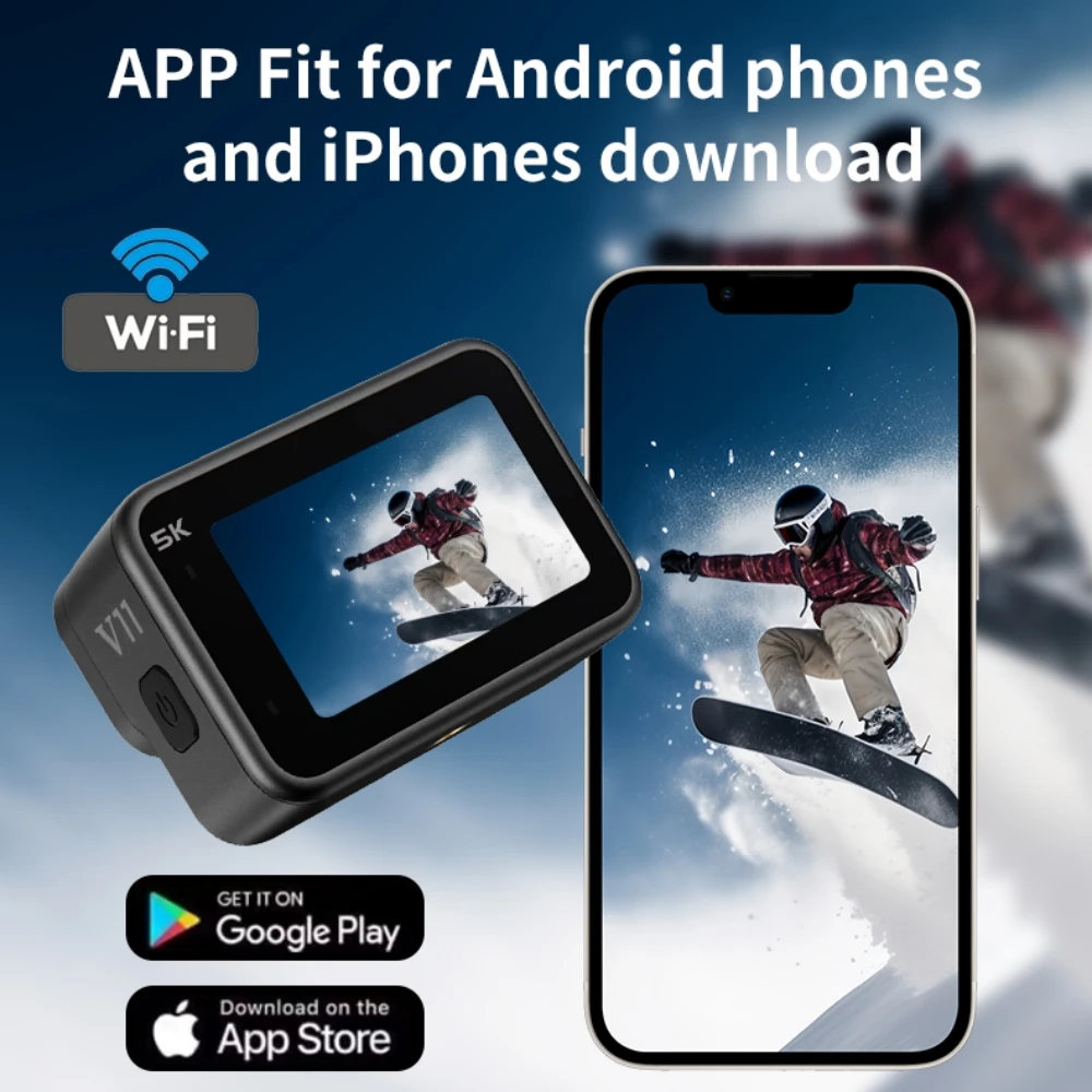 Wi-Fi Wide Angle Waterproof Video Recording Sports Cameras 5K30FPS Action Camera 2.0 Inch Touch Screen
Wi-Fi Wide Angle Waterproof Video Recording Sports Cameras 5K30FPS Action Camera 2.0 Inch Touch Screen
