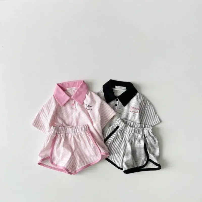 2024 Summer New Baby Short Sleeve Lapel T Shirts Shorts Clothes Set Striped Children 2pcs Suit Kids Girls Polo Shirts Outfits
2024 Summer New Baby Short Sleeve Lapel T Shirts Shorts Clothes Set Striped Children 2pcs Suit Kids Girls Polo Shirts Outfits