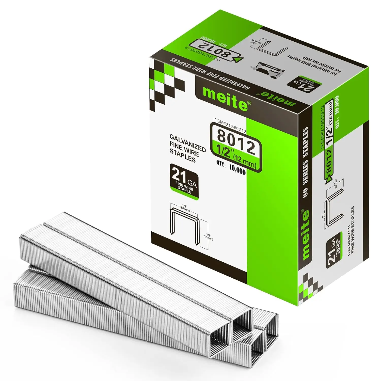 21 Gauge Upholstery Staples, 1/2-Inch Crown 1/2-Inch Length Galvanized Heavy Duty Staples for Staple Guns, 10,000 Counts
21 Gauge Upholstery Staples, 1/2-Inch Crown 1/2-Inch Length Galvanized Heavy Duty Staples for Staple Guns, 10,000 Counts