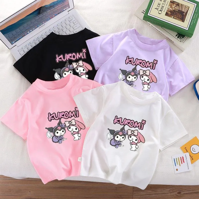 Kuromi My Melody аниме Kawaii Sanrio Ins хлопковая детская рубашка с короткими рукавами милая летняя толстовка принцессы Kuromi подарки игрушки
Kuromi My Melody аниме Kawaii Sanrio Ins хлопковая детская рубашка с короткими рукавами милая летняя толстовка принцессы Kuromi подарки игрушки
